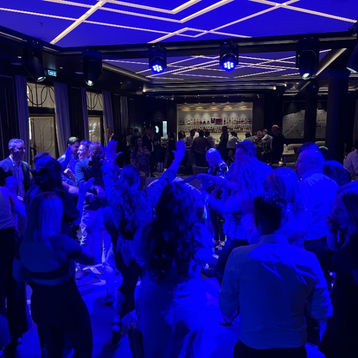 Full dance floor on the Regent Seven Seas cruise launch